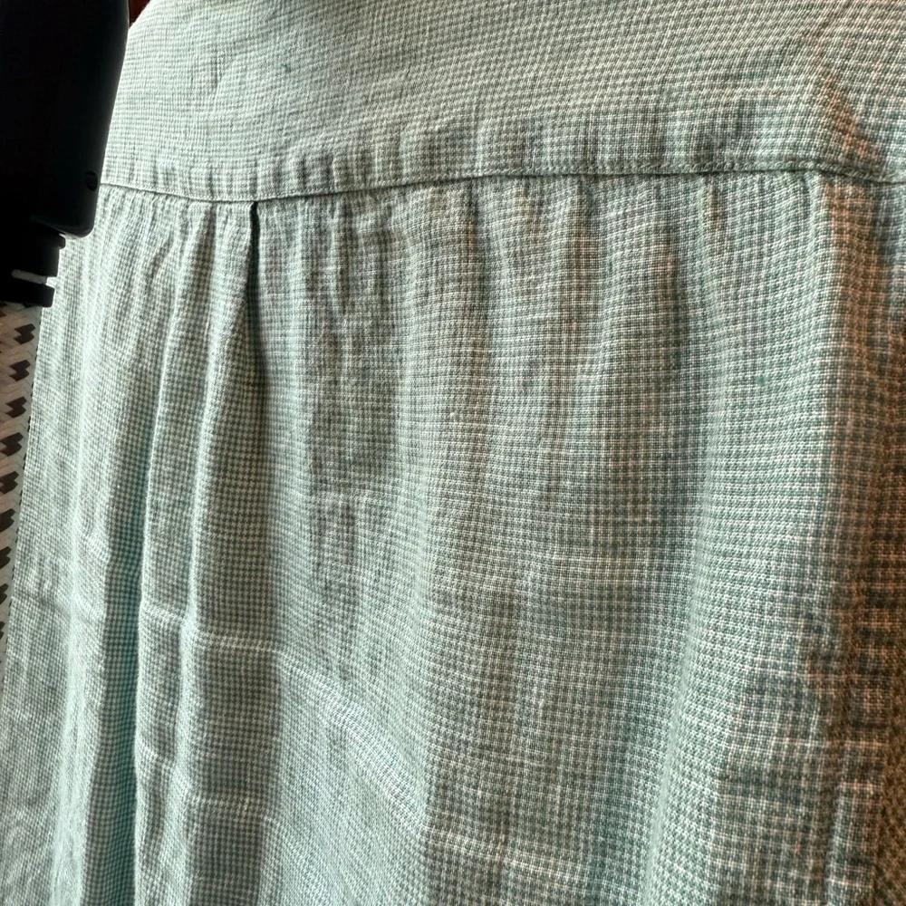J. Crew Linen Teal Button-Down Shirt